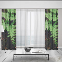 Green Fern Window Curtains 50x84 in Blackout