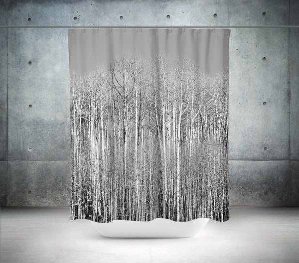 Aspen Forest Shower Curtain 71x74 inch - Colorado Winter