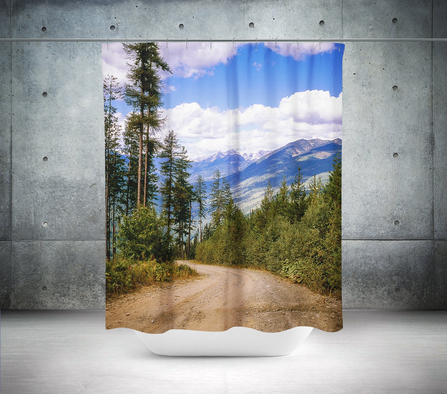 Scenic Mountains Shower Curtain 71x74 inch - in (180x188cm)