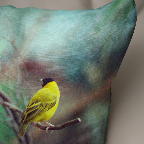 Yellow Finch Throw Pillow Cover Nature Couch Cushions Canary