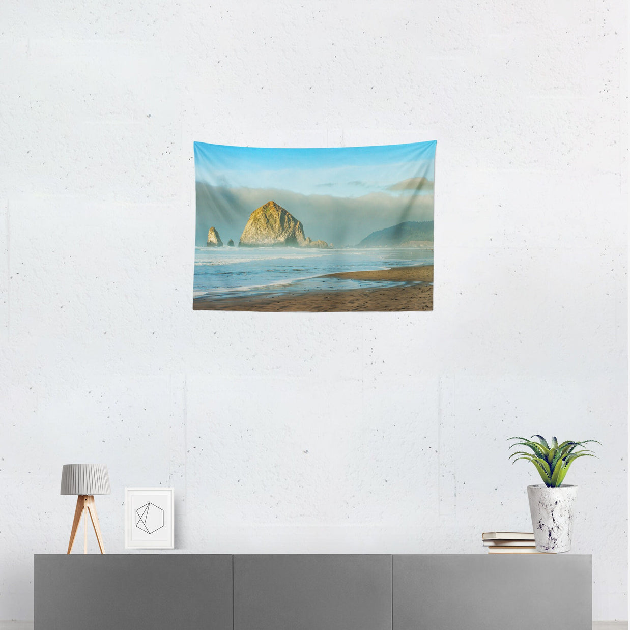 Oregon Coast Wall Tapestry Cannon Beach Decor Haystack Rock