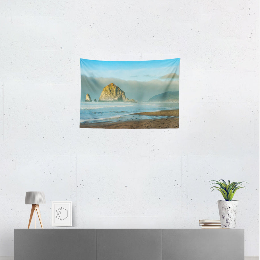 Oregon Coast Wall Tapestry Cannon Beach Decor Haystack Rock