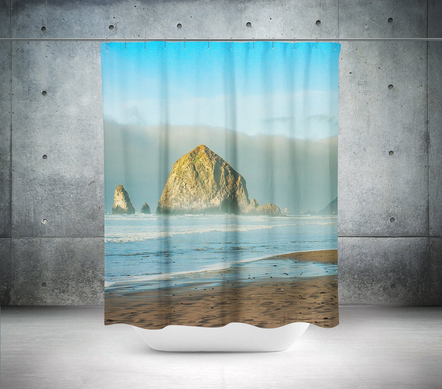 Canon Beach Oregon Shower Curtain 71x74 inch - Pacific Coast