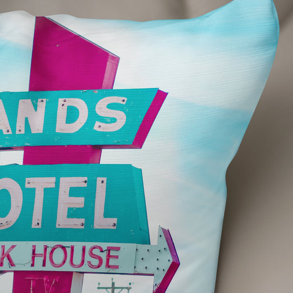 Sands Motel Retro Throw Pillow Cover Pop Art Home Decor -