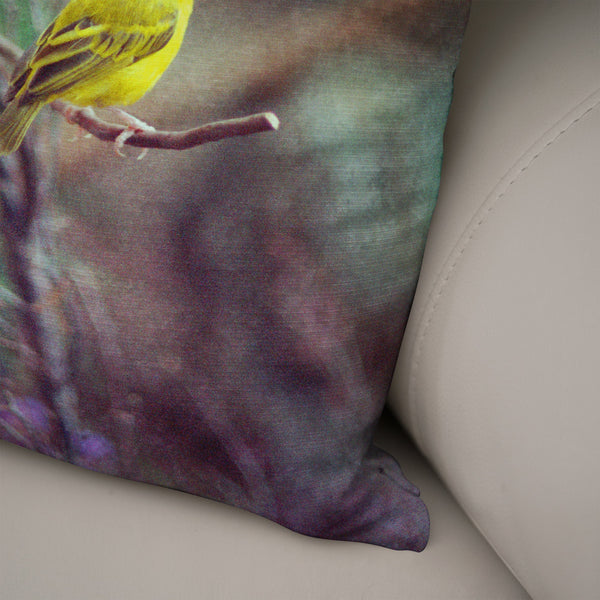 Yellow Finch Throw Pillow Cover Nature Couch Cushions Canary