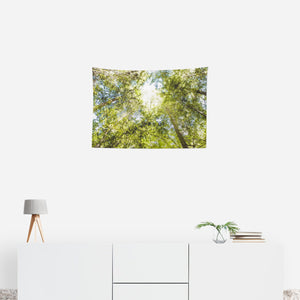 Green Trees and Sky Wall Tapestry Zen Bedroom - Decorative