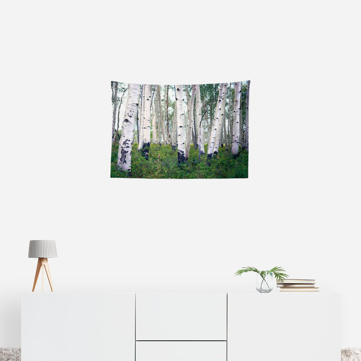 Mountain Birch Forest Wall Tapestry Trees Utah Art -