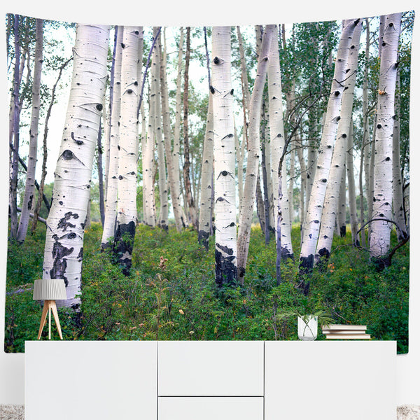 Mountain Birch Forest Wall Tapestry Trees Utah Art -