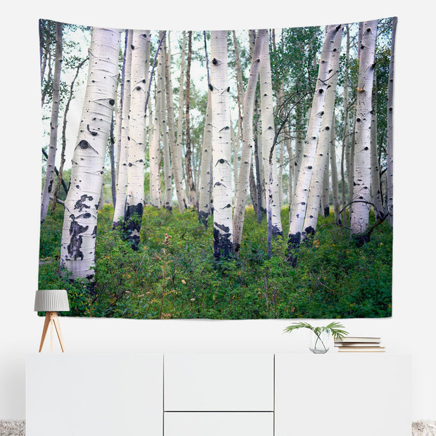 Mountain Birch Forest Wall Tapestry Trees Utah Art -