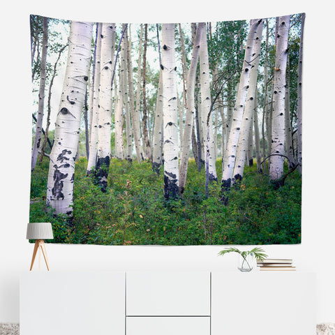 Mountain Birch Forest Wall Tapestry Trees Utah Art -
