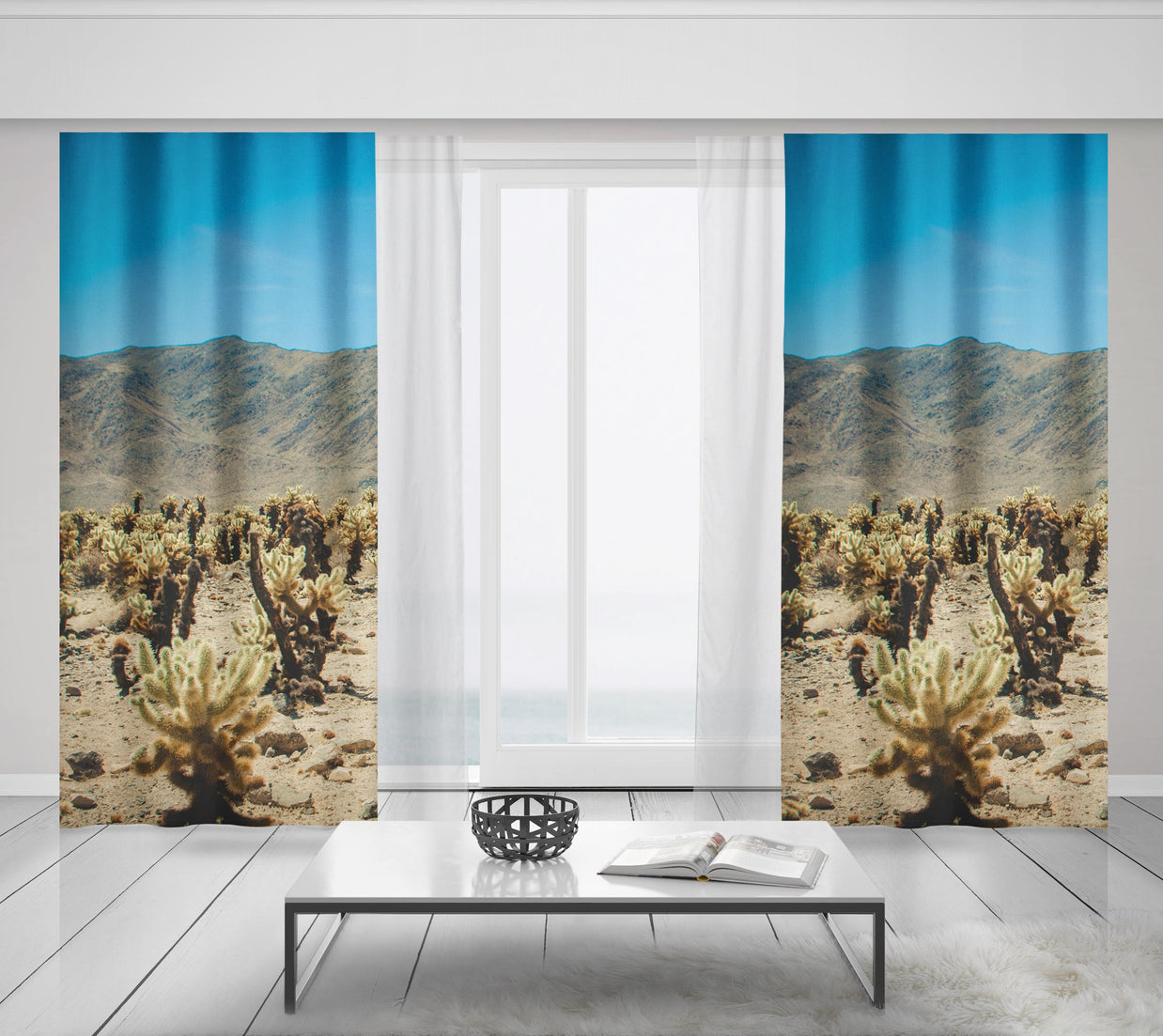 Joshua Tree California Desert Window Curtains 50x84 Sheer