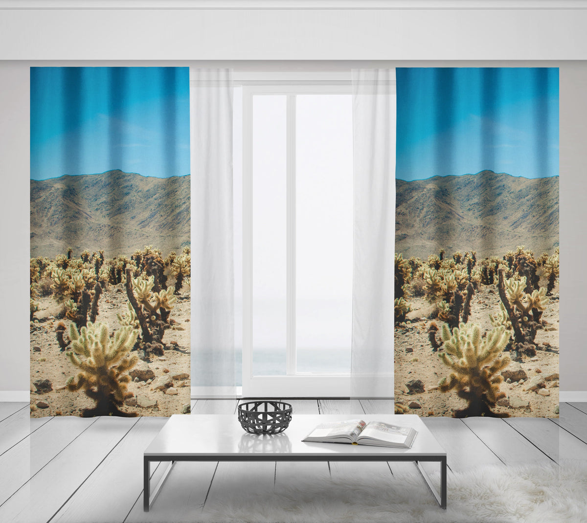 Joshua Tree California Desert Window Curtains 50x84 Sheer
