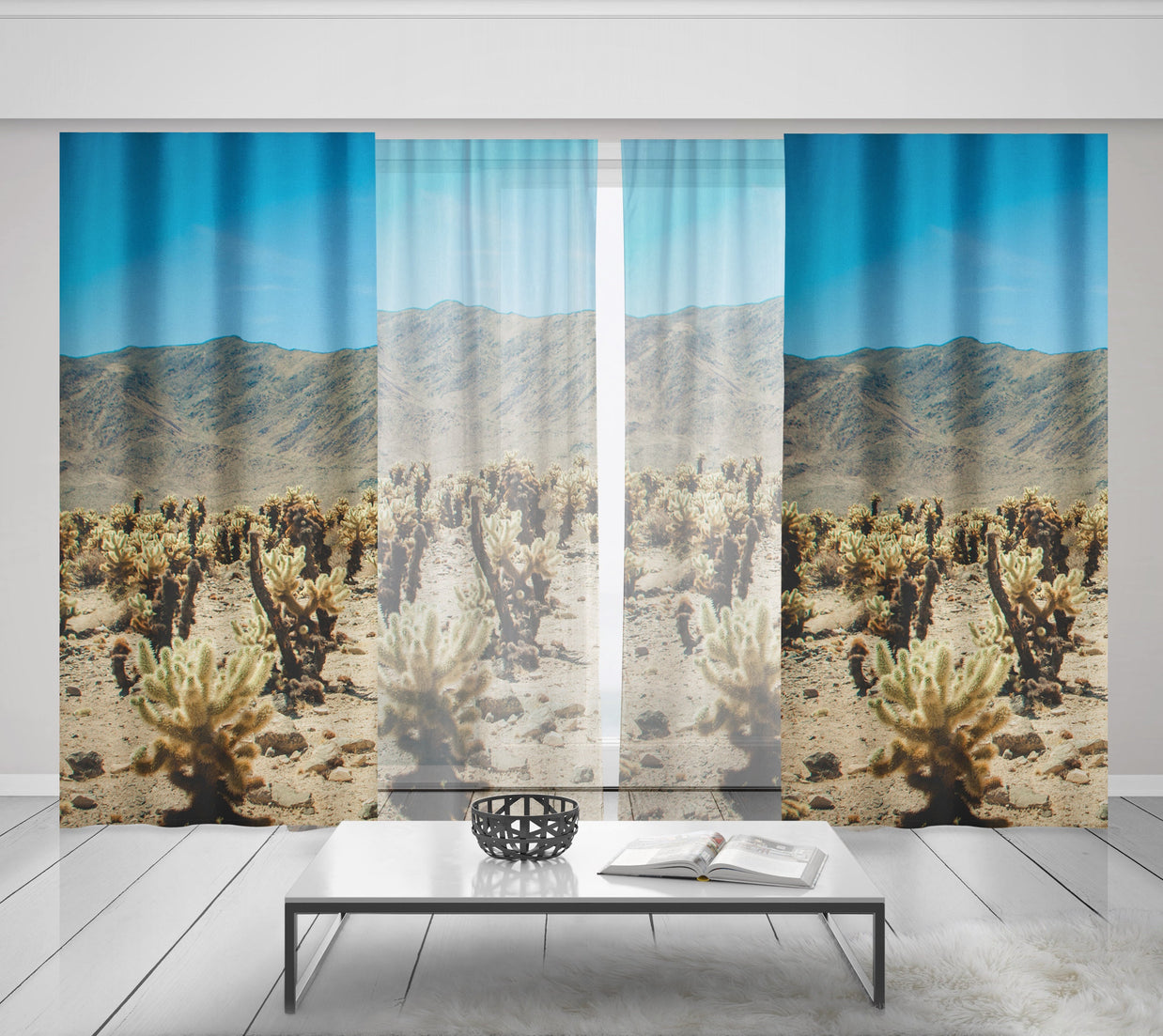 Joshua Tree California Desert Window Curtains 50x84 Sheer