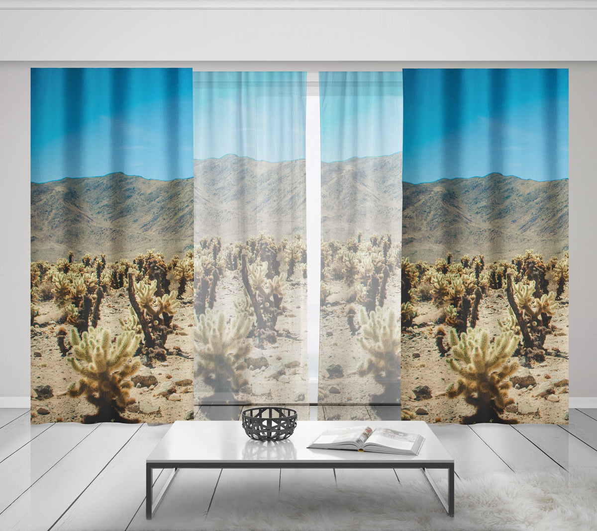 Joshua Tree California Desert Window Curtains 50x84 Sheer