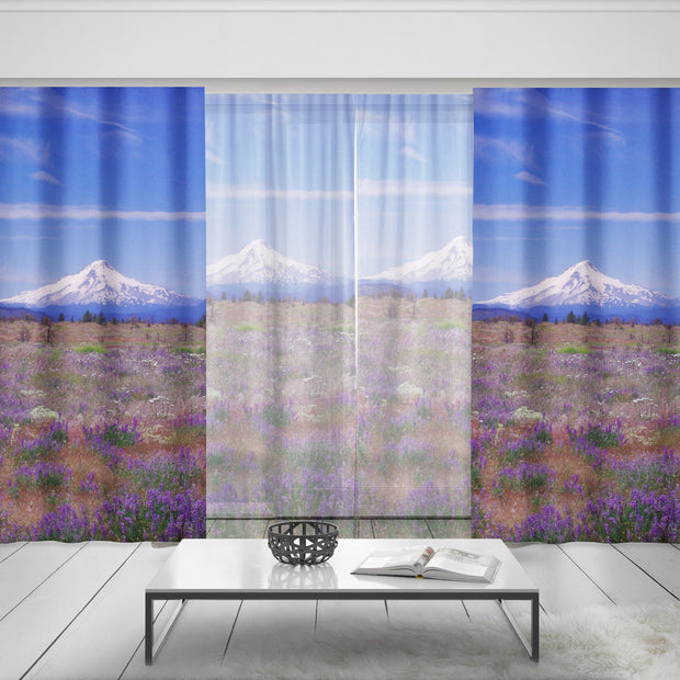 Mt Hood Oregon Window Curtains 50x84 Sheer or Blackout - &