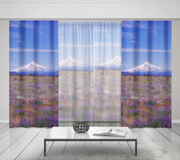 Mt Hood Oregon Window Curtains 50x84 Sheer or Blackout - &