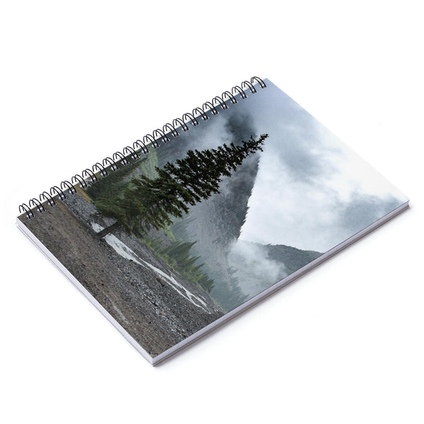 Pine Tree Foggy Mountains Notebook - Spiral or Hard Cover