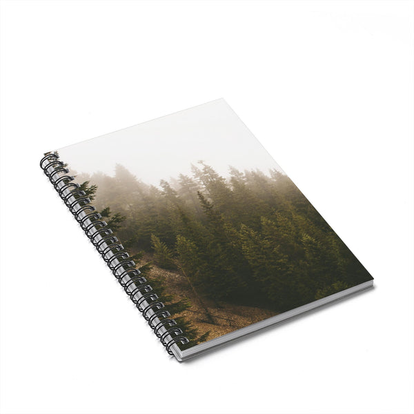 Foggy Forest Notebook - Spiral or Hard Cover Ruled Line -