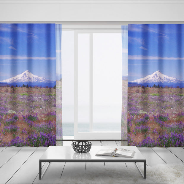 Mt Hood Oregon Window Curtains 50x84 Sheer or Blackout - &