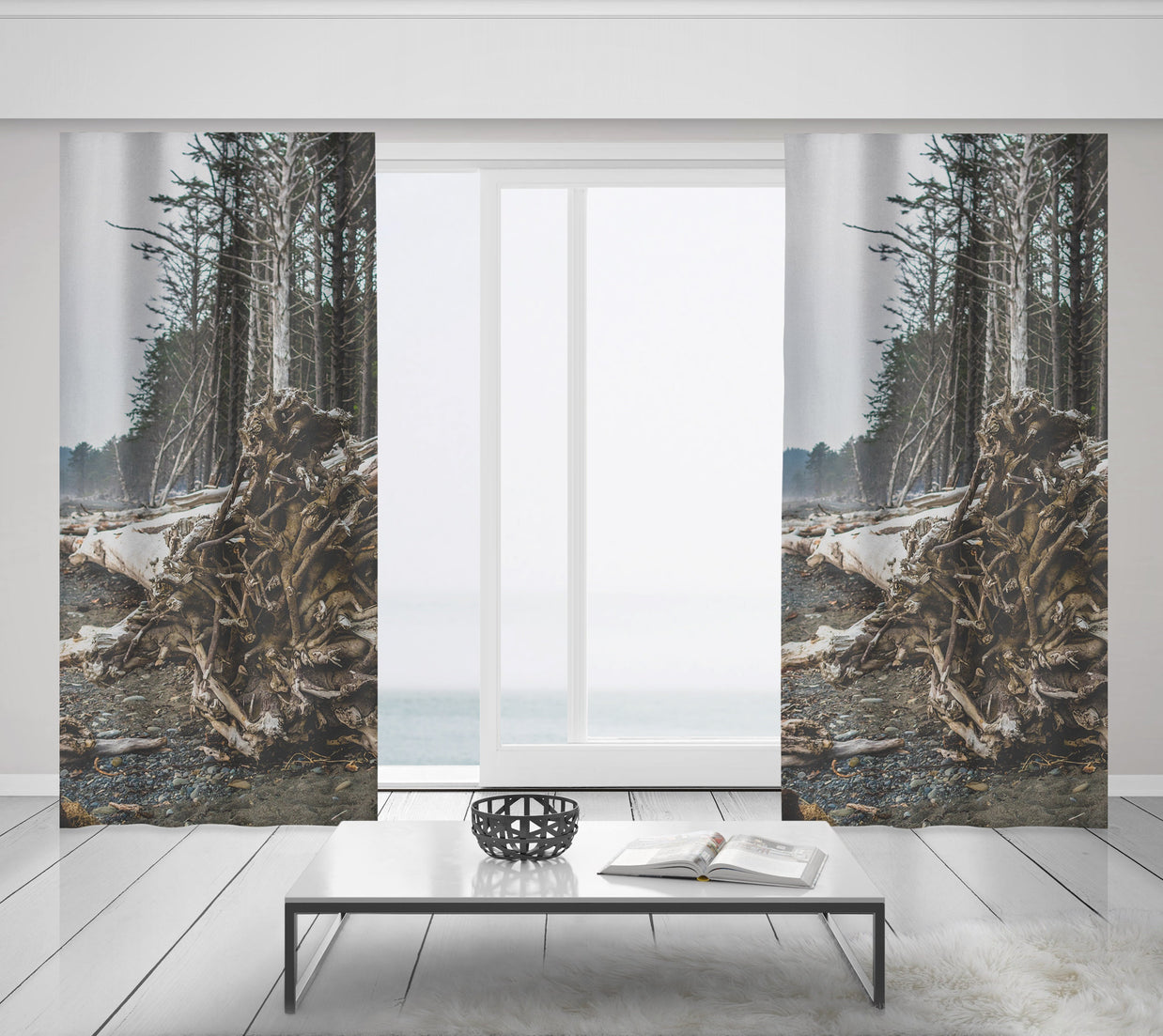 Olympic National Park Rialto Beach Window Curtains 50x84