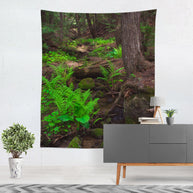Cedar Forest Trail Wall Tapestry Ferns Pacific Northwest