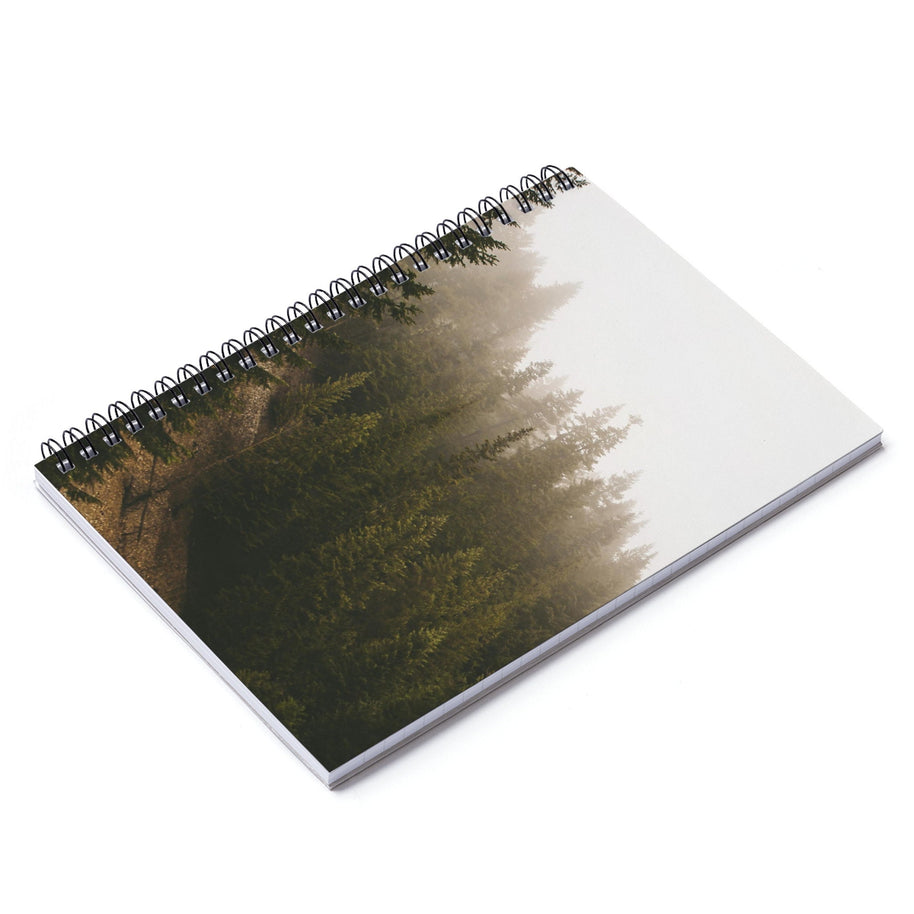 Foggy Forest Notebook - Spiral or Hard Cover Ruled Line -