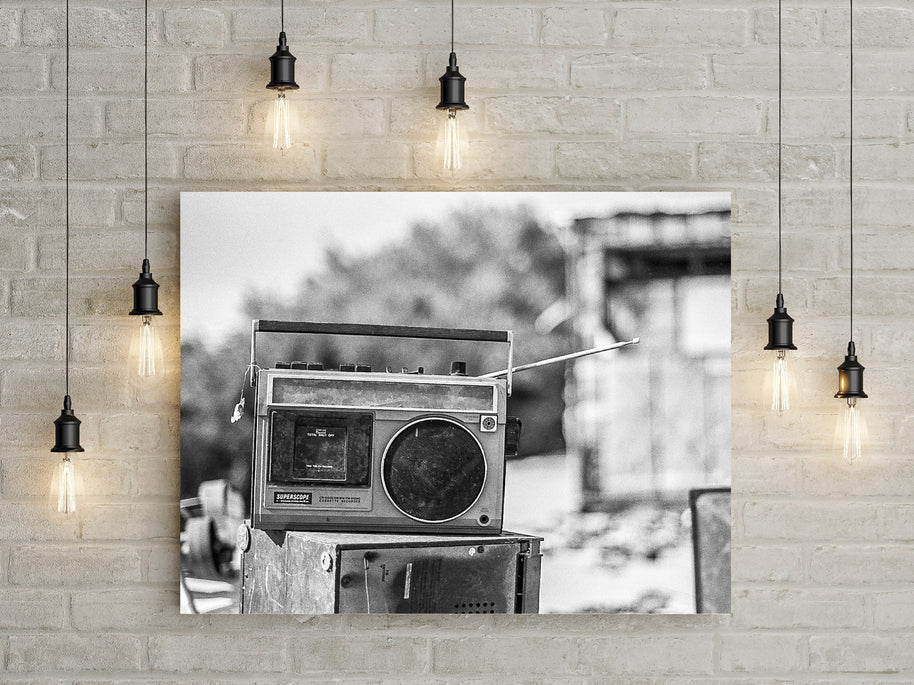 Boombox Art Photo Print Slab City California Abandoned Black