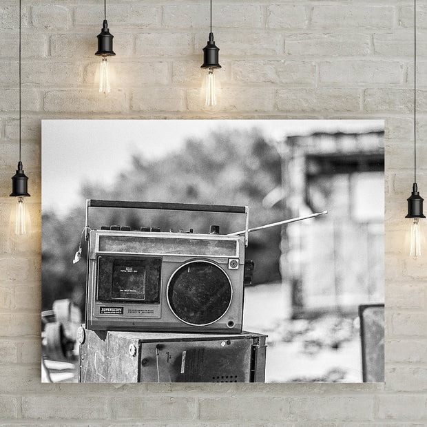 Boombox Art Photo Print Slab City California Abandoned Black