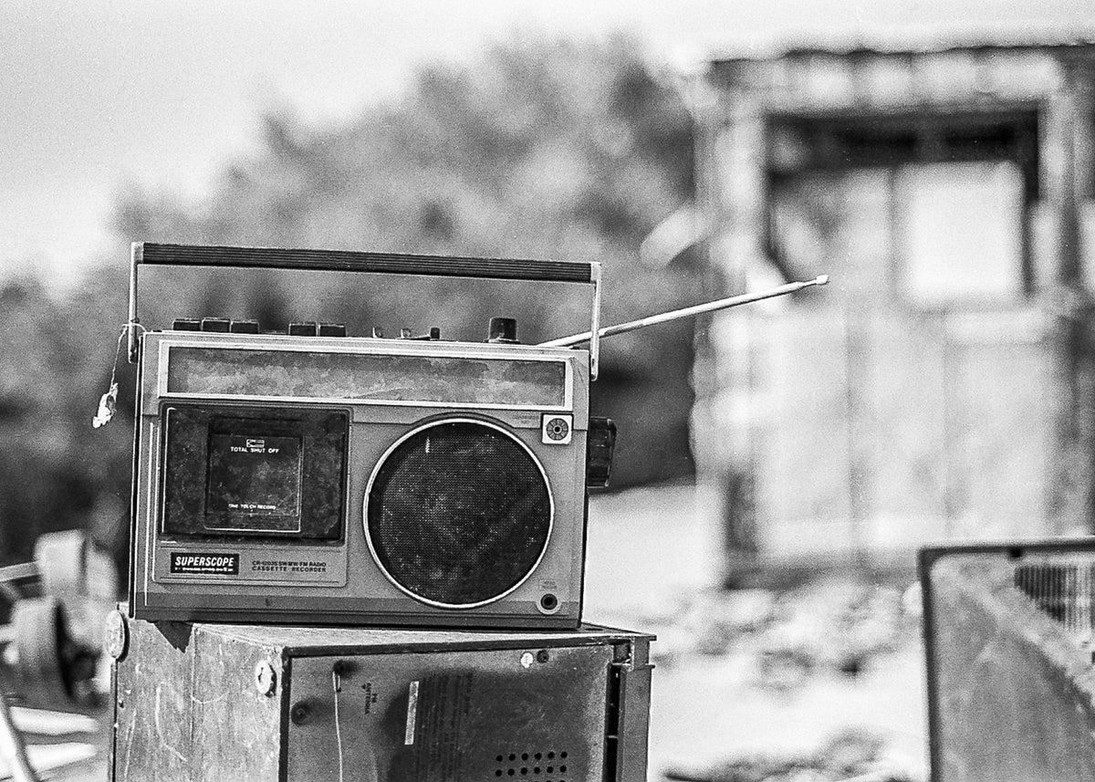 Boombox Art Photo Print Slab City California Abandoned Black