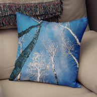 Set of 4 Aspen Throw Pillow Covers Birch Trees Lodge Decor