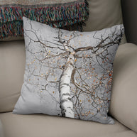 Set of 4 Aspen Throw Pillow Covers Birch Trees Lodge Decor