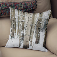Set of 4 Aspen Throw Pillow Covers Birch Trees Lodge Decor