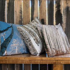 Set of 4 Aspen Throw Pillow Covers Birch Trees Lodge Decor