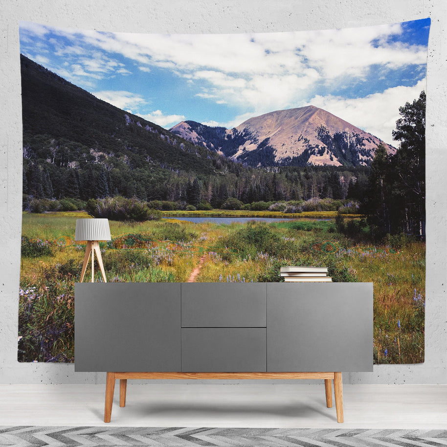 Mountain Lake Wall Tapestry Scenic Utah Nature - Decorative
