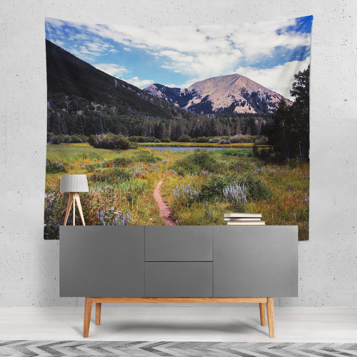 Mountain Lake Wall Tapestry Scenic Utah Nature - Decorative