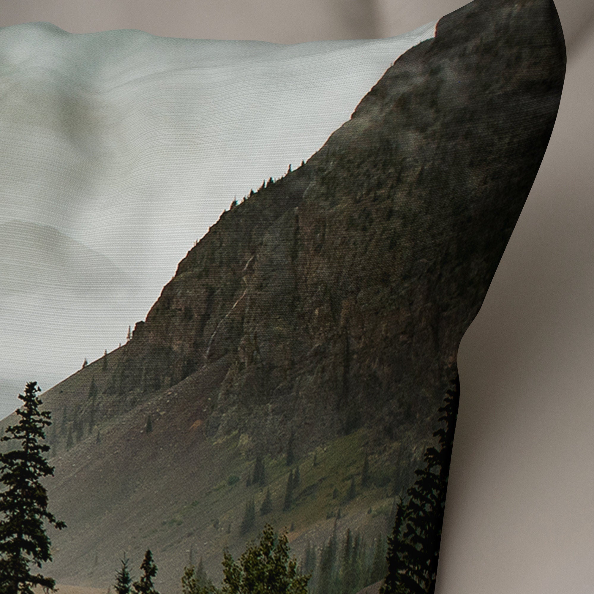 Foggy Mountain Valley Lumbar Pillow Cover Colorado Decor -