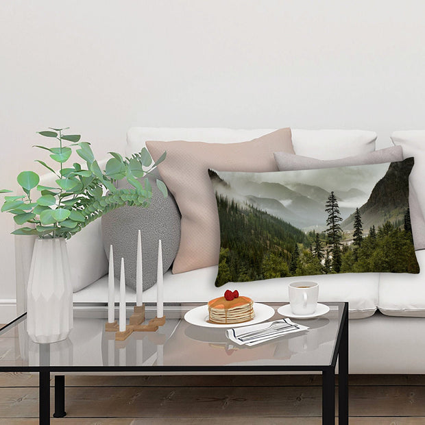 Foggy Mountain Valley Lumbar Pillow Cover Colorado Decor -
