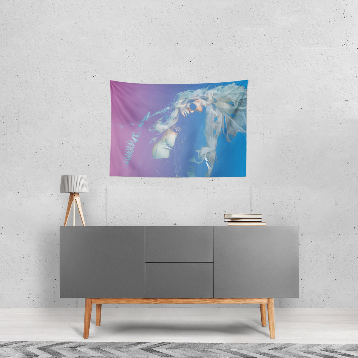 The Dancer Pink and Blue Wall Tapestry - Decorative