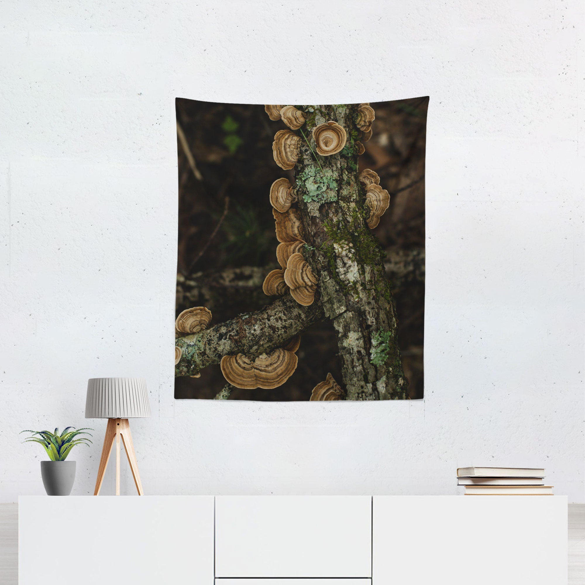 Woodland Wall Tapestry Mushrooms Smoky Mountains Decor -