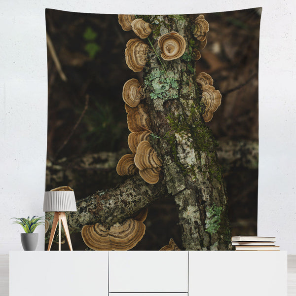 Woodland Wall Tapestry Mushrooms Smoky Mountains Decor -