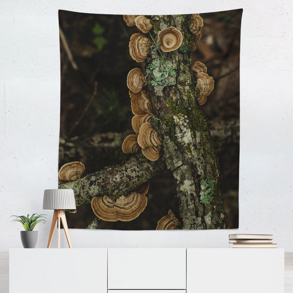 Woodland Wall Tapestry Mushrooms Smoky Mountains Decor -