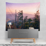 Smoky Mountains Sunset Wall Tapestry Tennessee Forest Decor