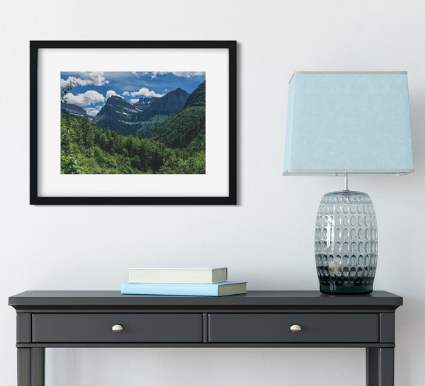 Glacier National Park Photo Print Mountain Through the Trees