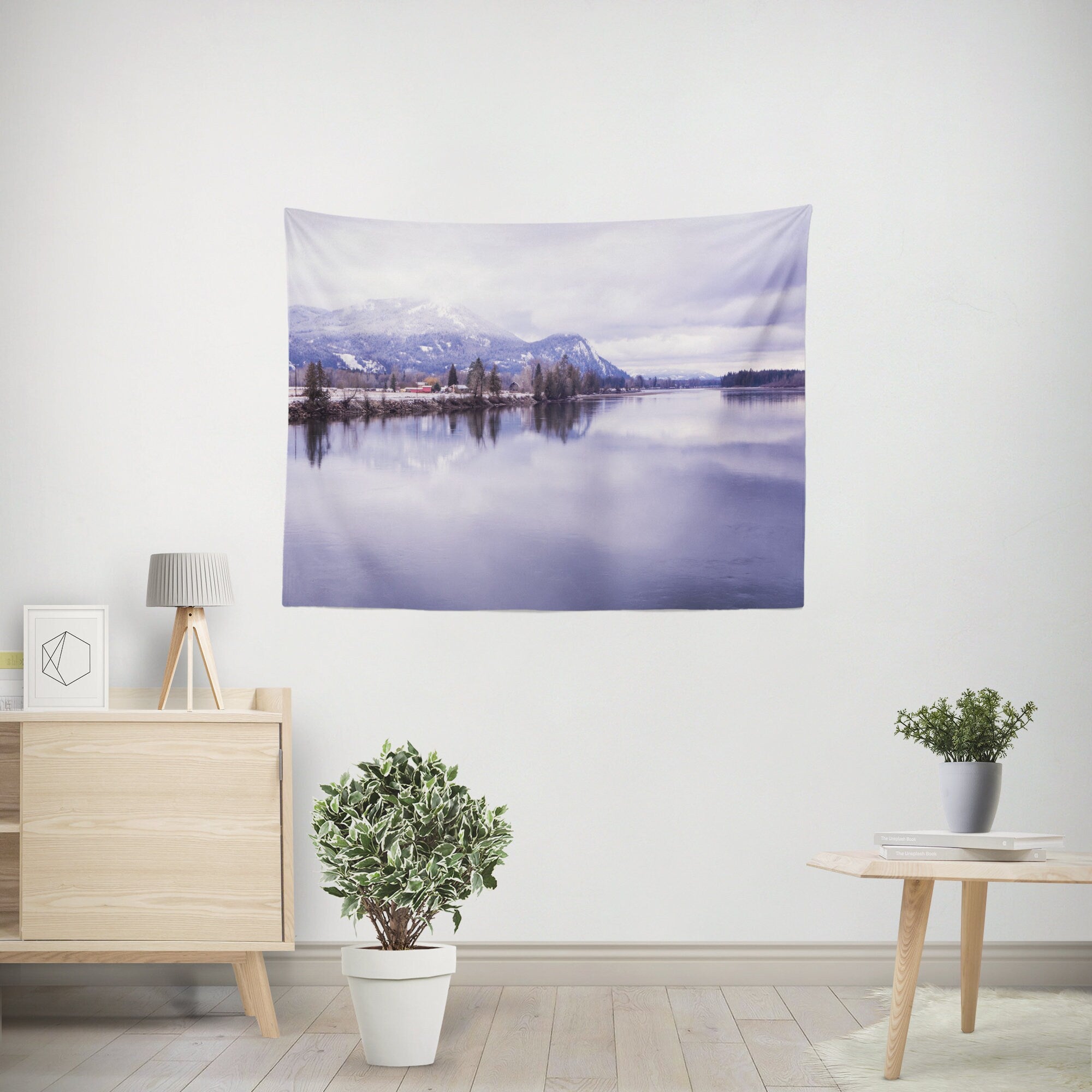 Scenic Winter Lake Nature Tapestry Peaceful Landscape