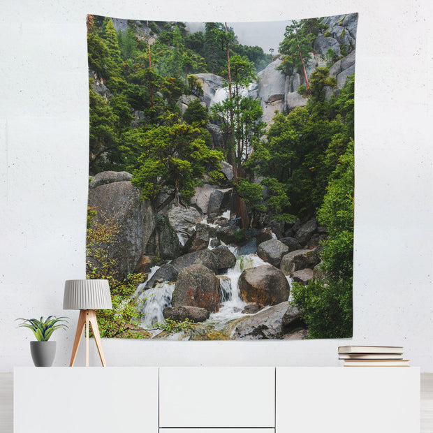 Yosemite National Park Waterfall Wall Tapestry Scenic
