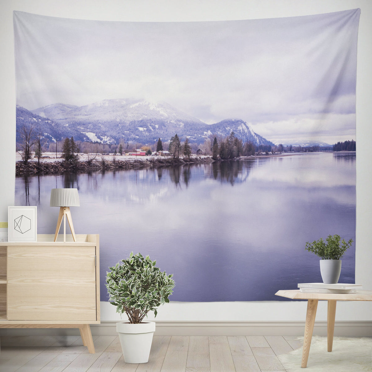 Scenic Winter Lake Nature Tapestry Peaceful Landscape