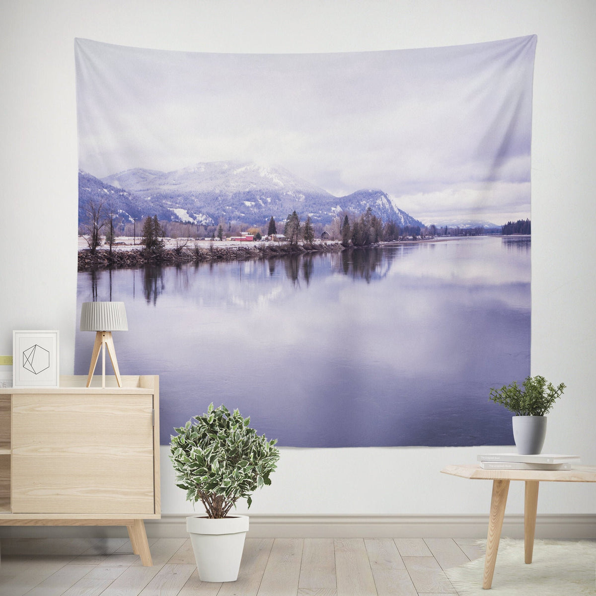 Scenic Winter Lake Nature Tapestry Peaceful Landscape