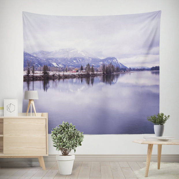 Scenic Winter Lake Nature Tapestry Peaceful Landscape