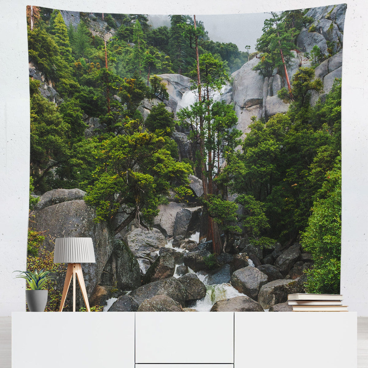 Yosemite National Park Waterfall Wall Tapestry Scenic