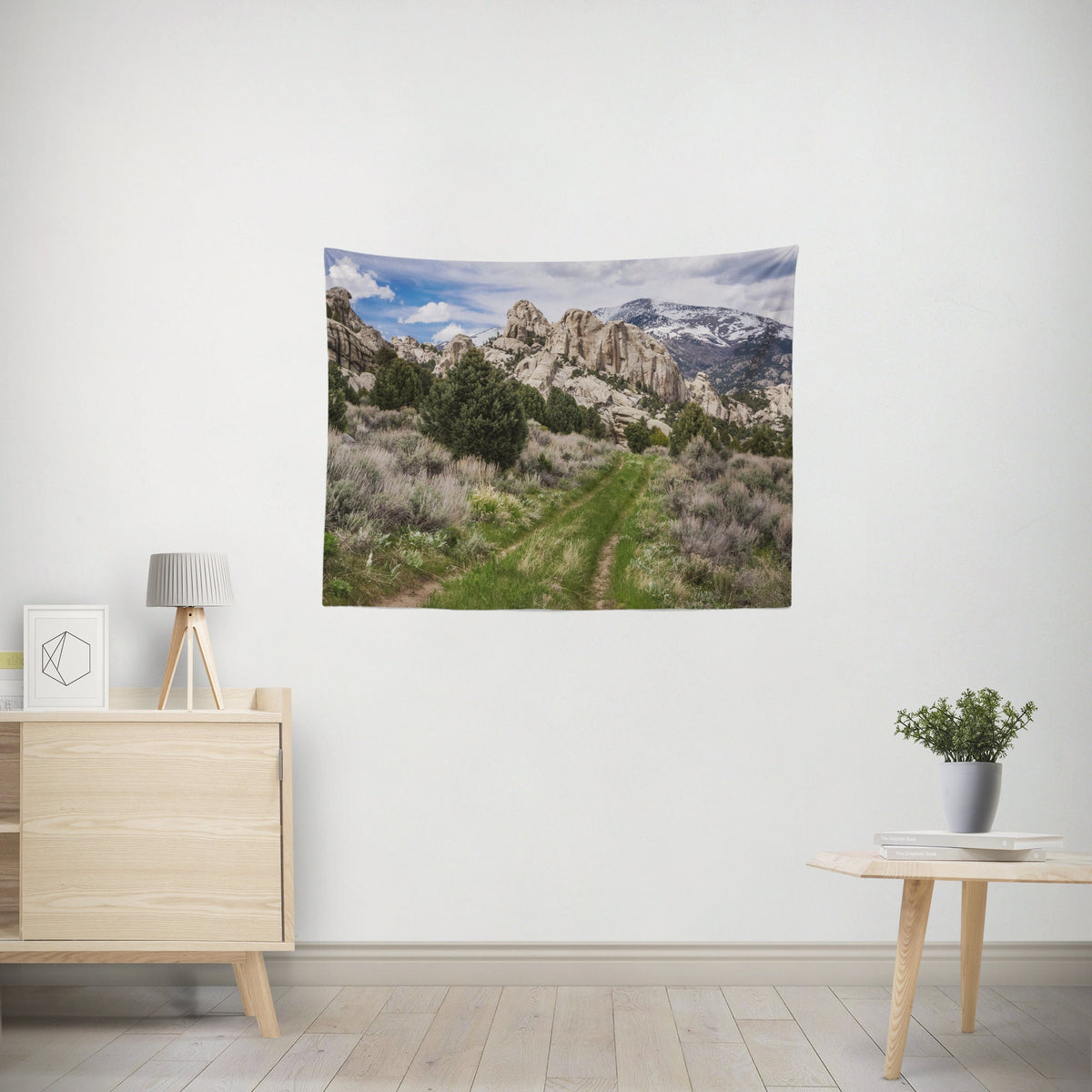 Scenic Hiking Trail Nature Wall Tapestry Stagecoach -
